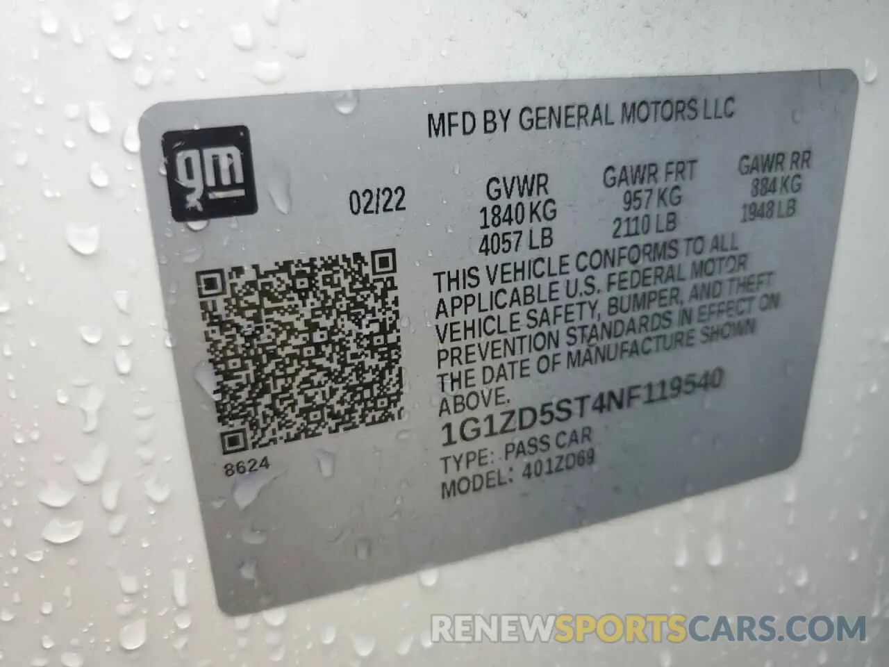 12 fotografías del automóvil dañado 1G1ZD5ST4NF119540 CHEVROLET MALIBU 2022