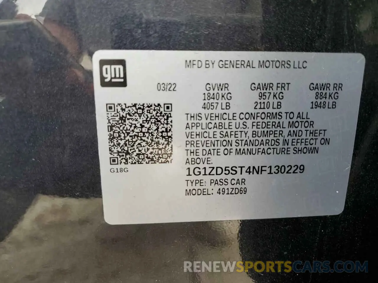 12 fotografías del automóvil dañado 1G1ZD5ST4NF130229 CHEVROLET MALIBU 2022