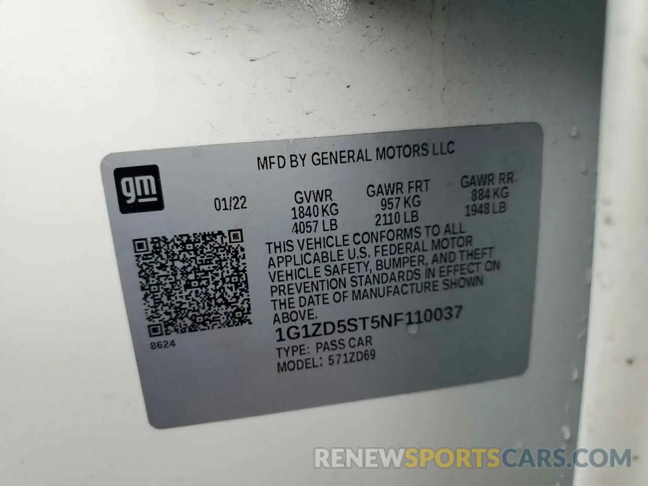 13 fotografías del automóvil dañado 1G1ZD5ST5NF110037 CHEVROLET MALIBU 2022