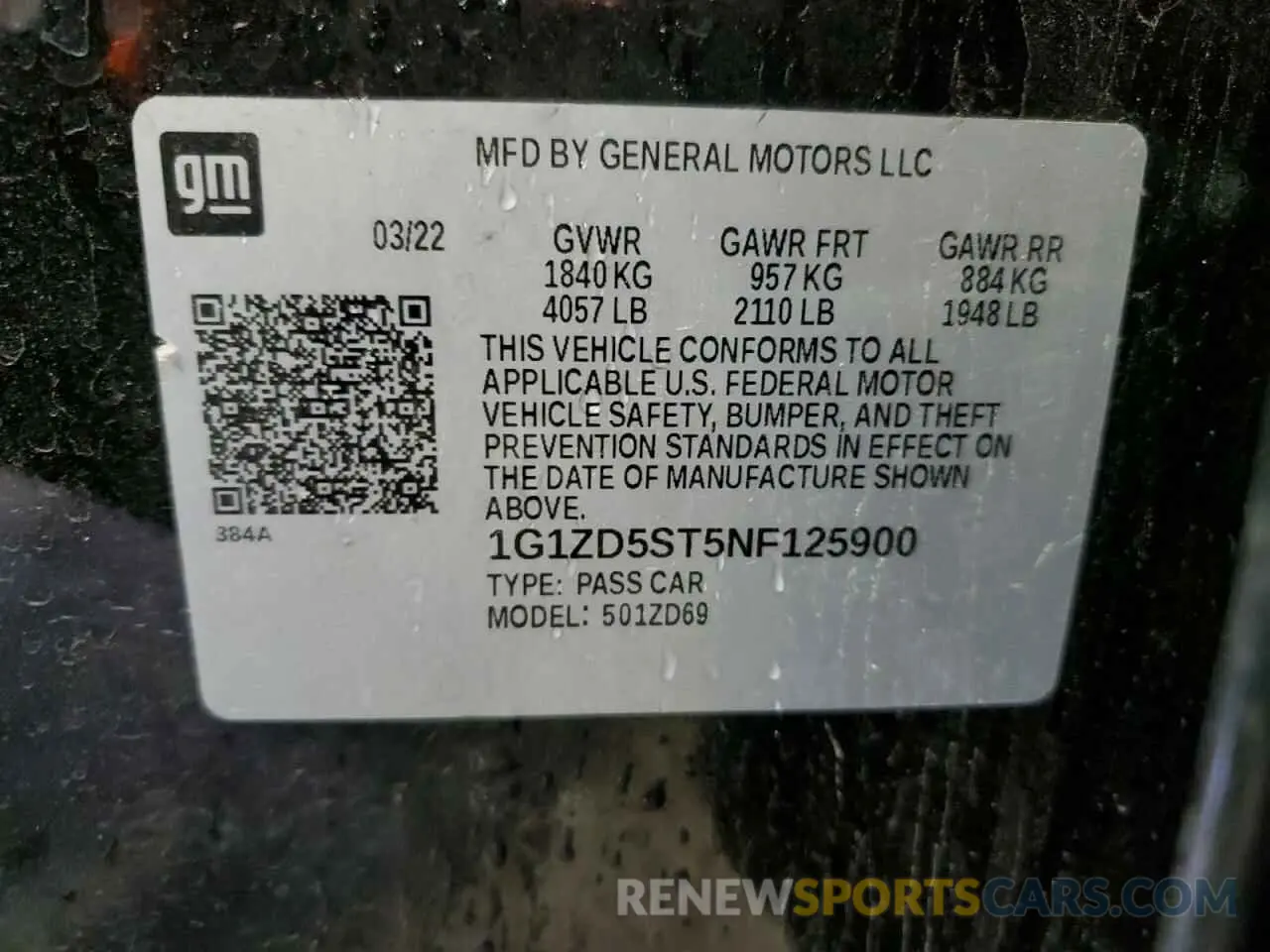 13 fotografías del automóvil dañado 1G1ZD5ST5NF125900 CHEVROLET MALIBU 2022