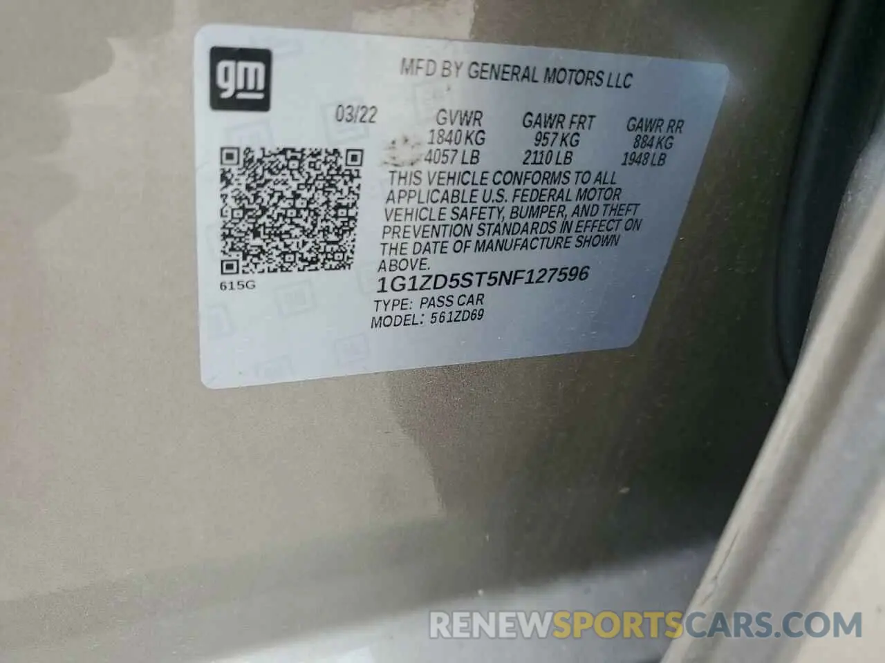 13 fotografías del automóvil dañado 1G1ZD5ST5NF127596 CHEVROLET MALIBU 2022