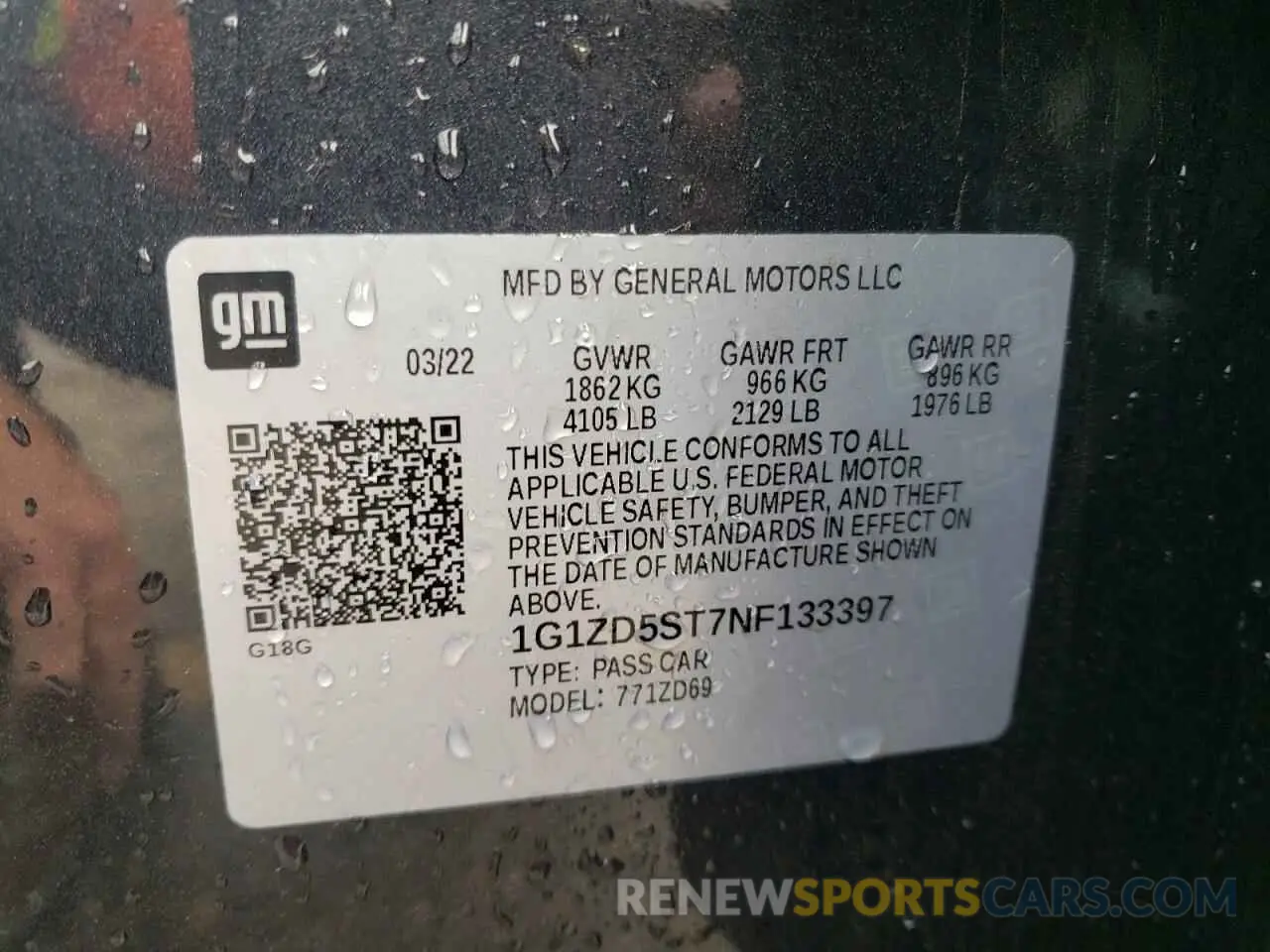 12 fotografías del automóvil dañado 1G1ZD5ST7NF133397 CHEVROLET MALIBU 2022