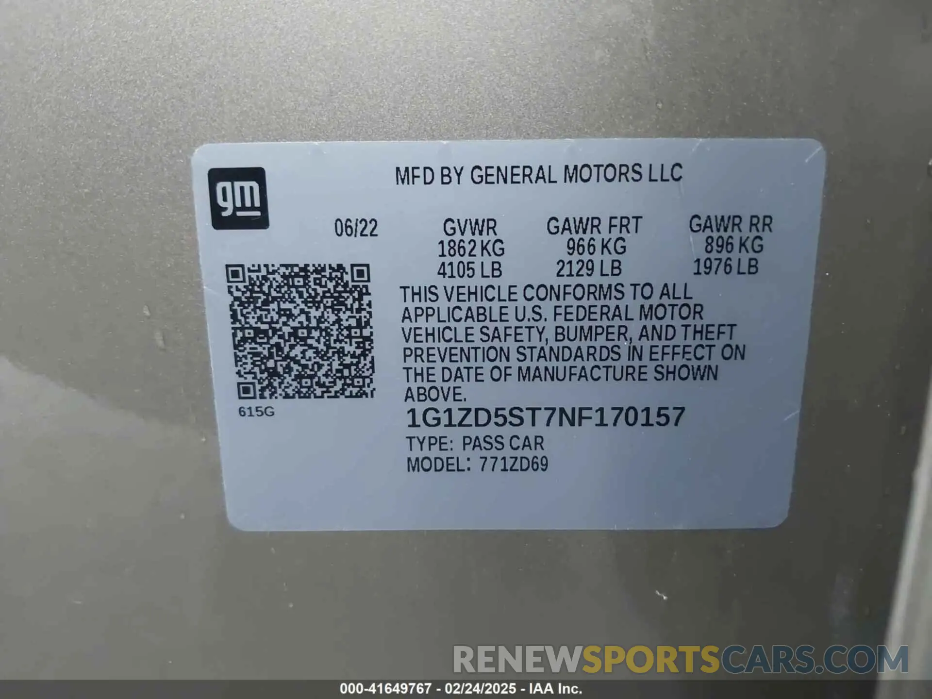 9 fotografías del automóvil dañado 1G1ZD5ST7NF170157 CHEVROLET MALIBU 2022