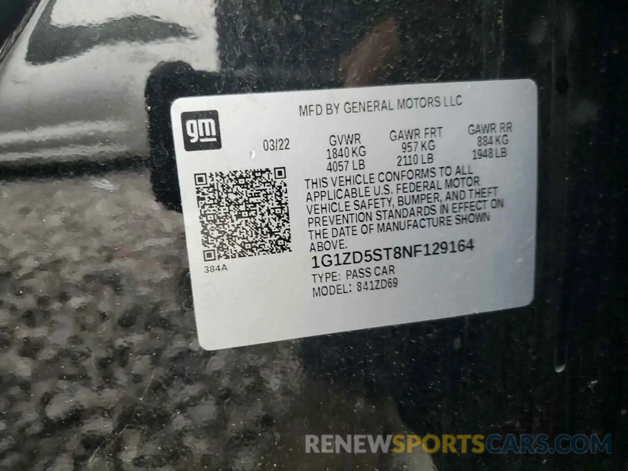 13 fotografías del automóvil dañado 1G1ZD5ST8NF129164 CHEVROLET MALIBU 2022