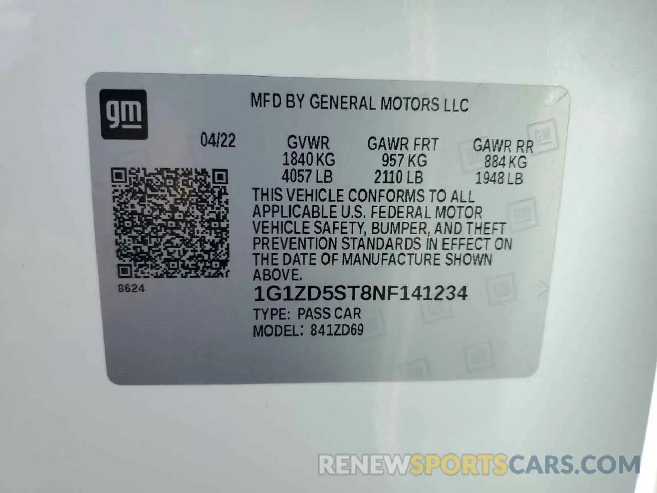 13 fotografías del automóvil dañado 1G1ZD5ST8NF141234 CHEVROLET MALIBU 2022