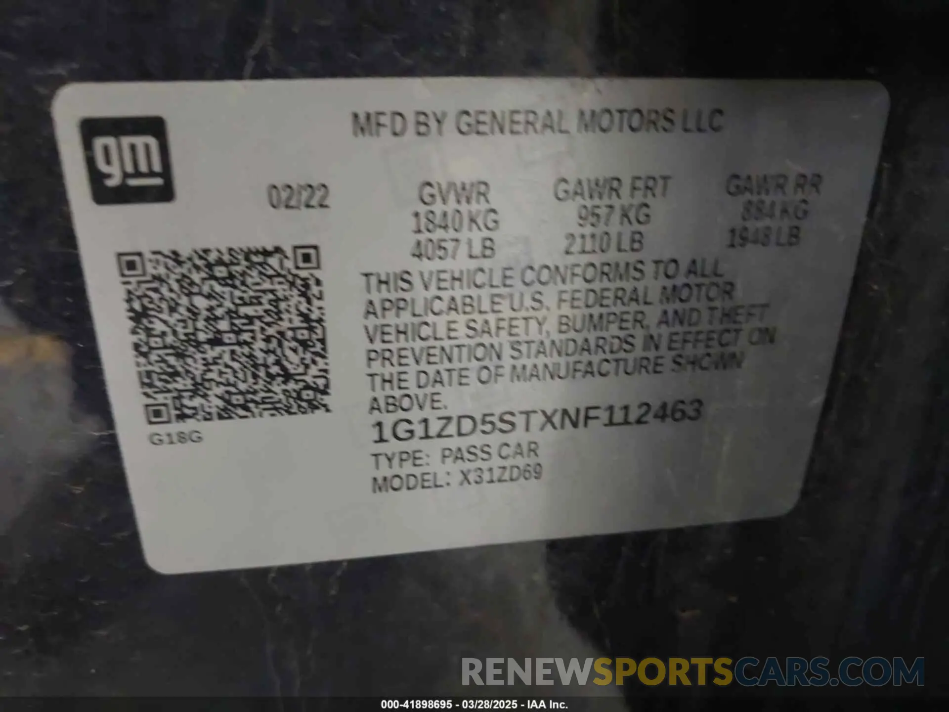 9 fotografías del automóvil dañado 1G1ZD5STXNF112463 CHEVROLET MALIBU 2022