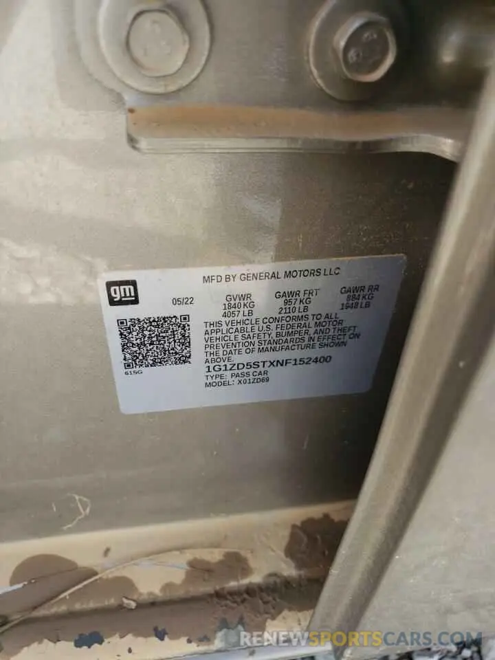 13 fotografías del automóvil dañado 1G1ZD5STXNF152400 CHEVROLET MALIBU 2022