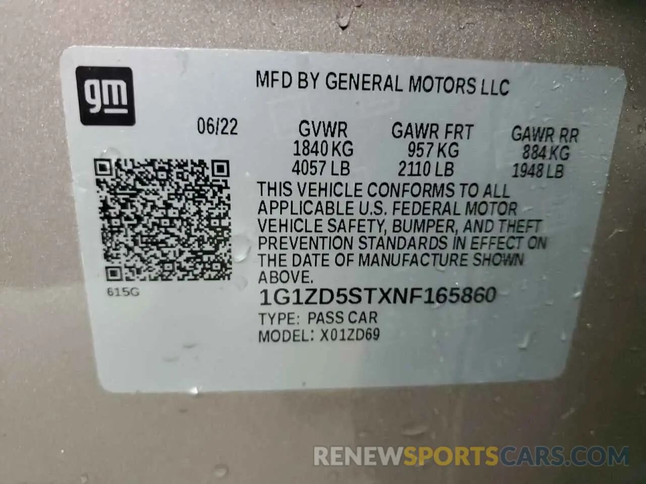 13 fotografías del automóvil dañado 1G1ZD5STXNF165860 CHEVROLET MALIBU 2022
