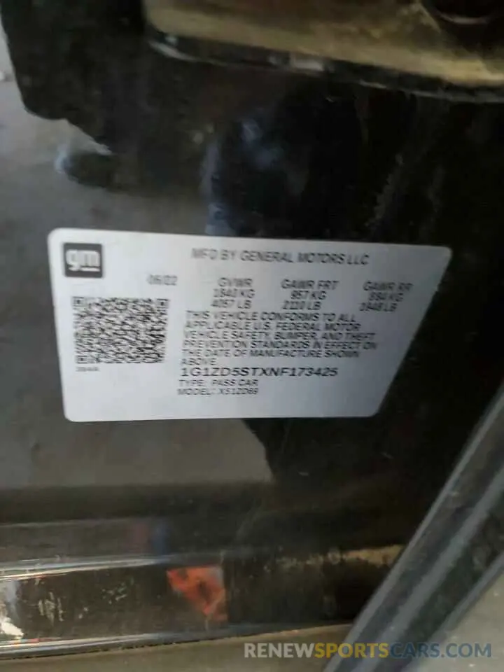 14 fotografías del automóvil dañado 1G1ZD5STXNF173425 CHEVROLET MALIBU 2022