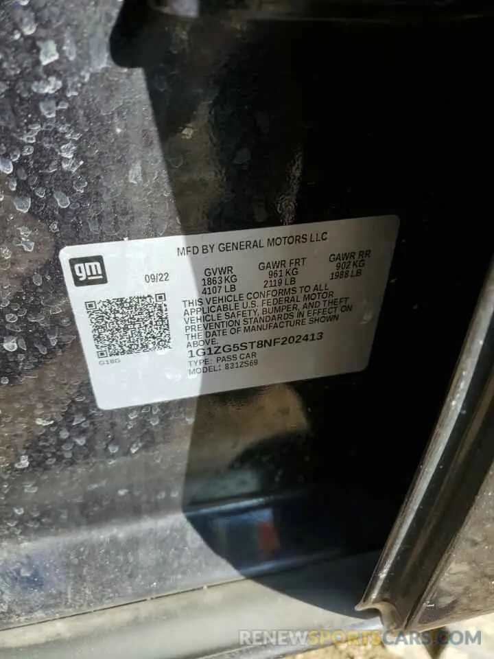 12 fotografías del automóvil dañado 1G1ZG5ST8NF202413 CHEVROLET MALIBU 2022