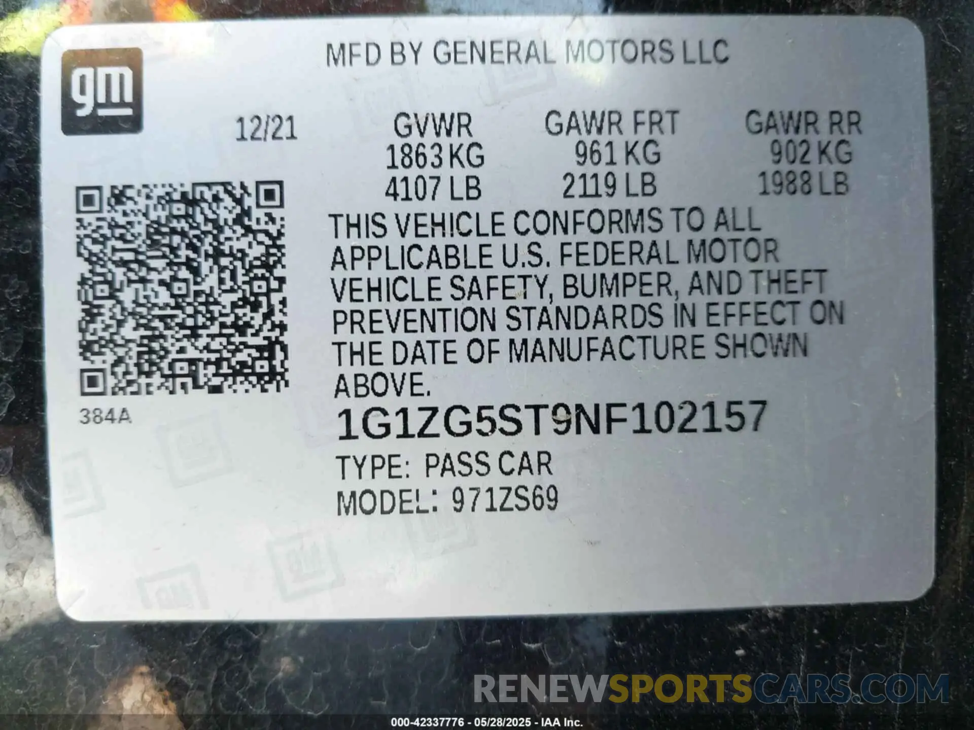 9 fotografías del automóvil dañado 1G1ZG5ST9NF102157 CHEVROLET MALIBU 2022