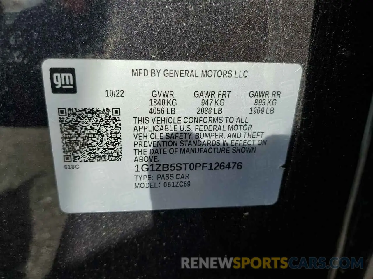 12 fotografías del automóvil dañado 1G1ZB5ST0PF126476 CHEVROLET MALIBU 2023