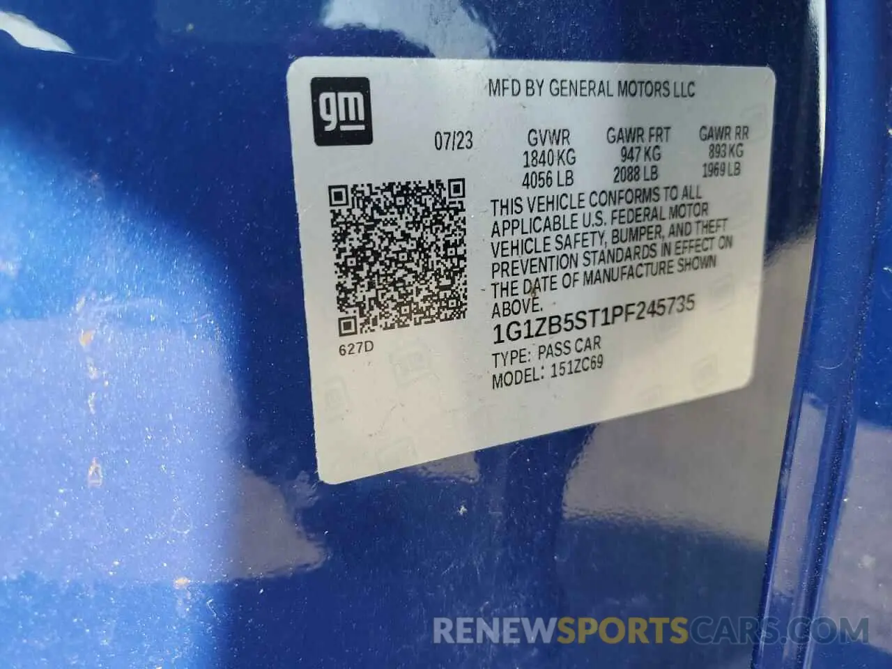 12 fotografías del automóvil dañado 1G1ZB5ST1PF245735 CHEVROLET MALIBU 2023