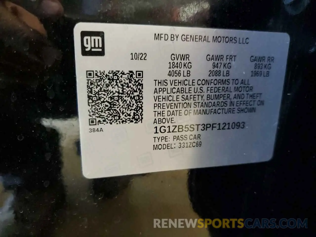 12 fotografías del automóvil dañado 1G1ZB5ST3PF121093 CHEVROLET MALIBU 2023