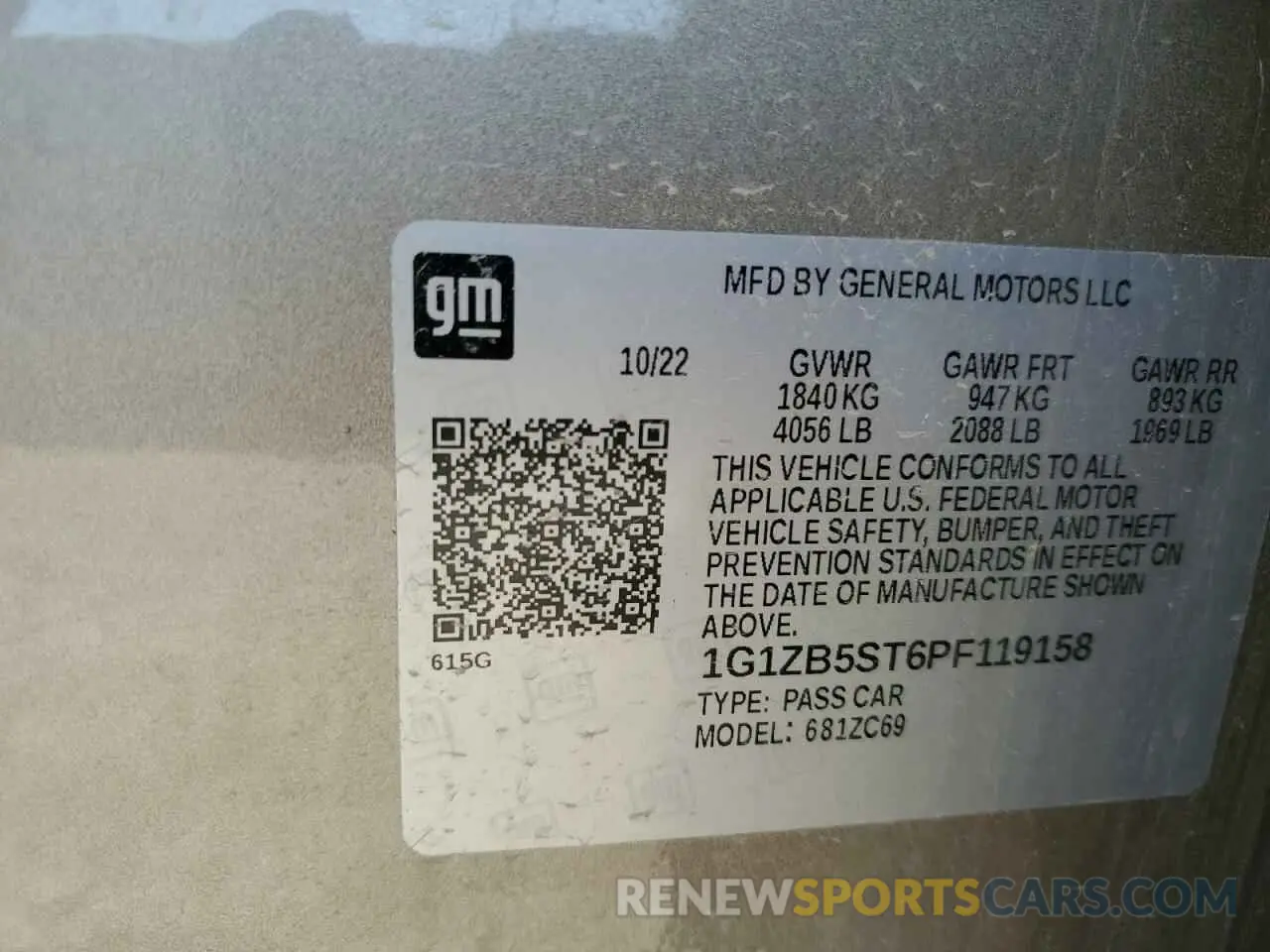 12 fotografías del automóvil dañado 1G1ZB5ST6PF119158 CHEVROLET MALIBU 2023