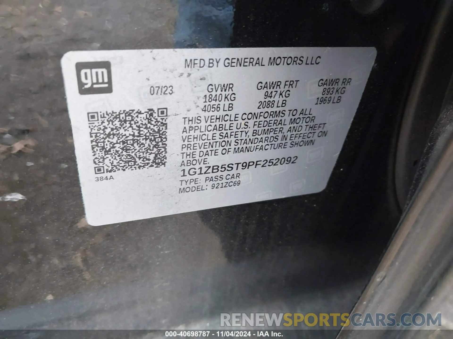 9 fotografías del automóvil dañado 1G1ZB5ST9PF252092 CHEVROLET MALIBU 2023