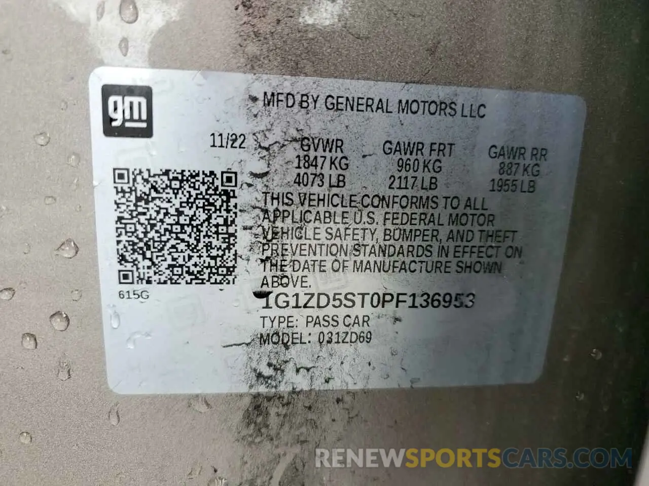 12 fotografías del automóvil dañado 1G1ZD5ST0PF136953 CHEVROLET MALIBU 2023