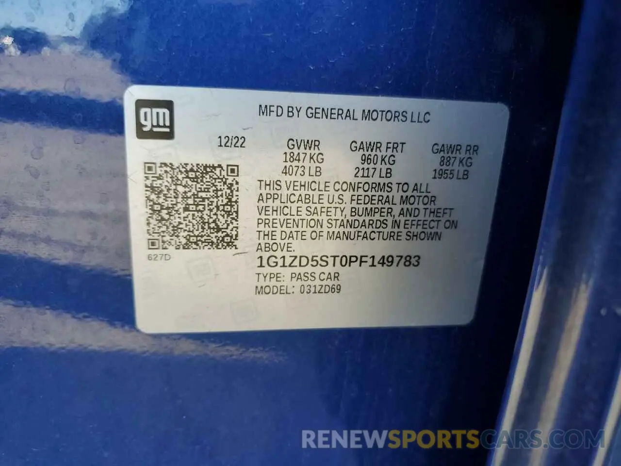 12 fotografías del automóvil dañado 1G1ZD5ST0PF149783 CHEVROLET MALIBU 2023