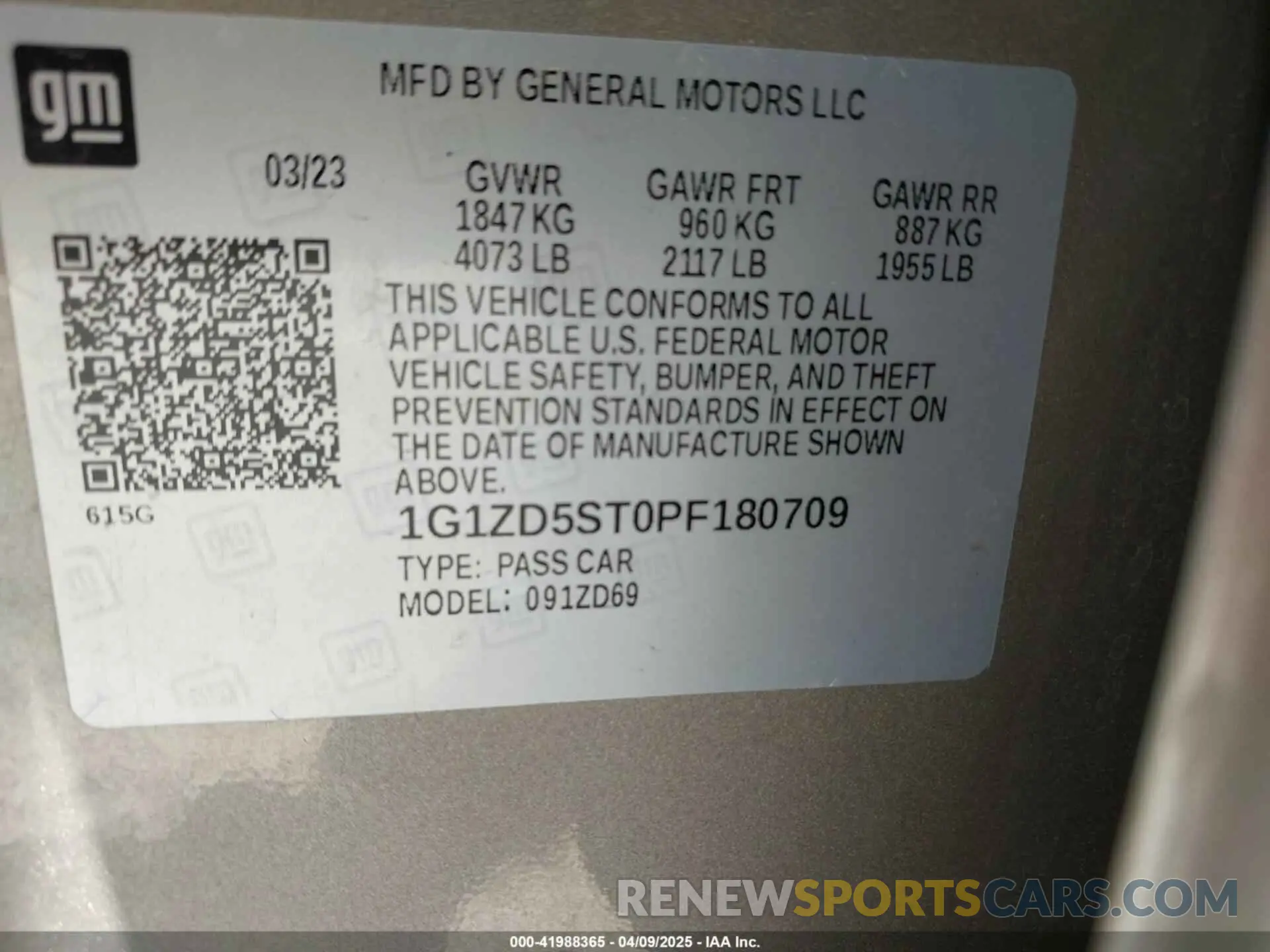 9 fotografías del automóvil dañado 1G1ZD5ST0PF180709 CHEVROLET MALIBU 2023