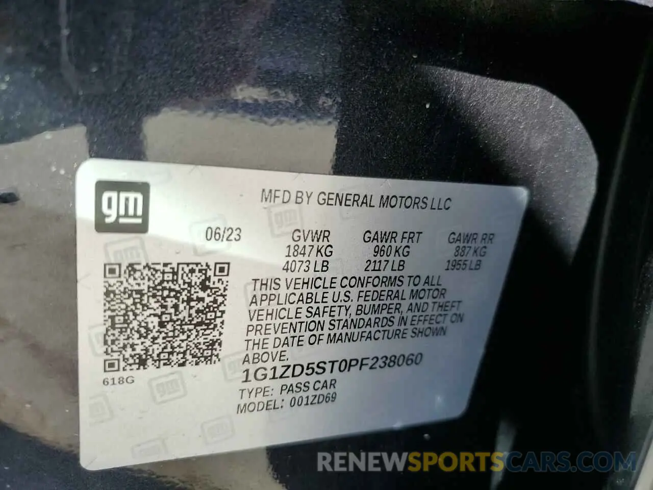 13 fotografías del automóvil dañado 1G1ZD5ST0PF238060 CHEVROLET MALIBU 2023