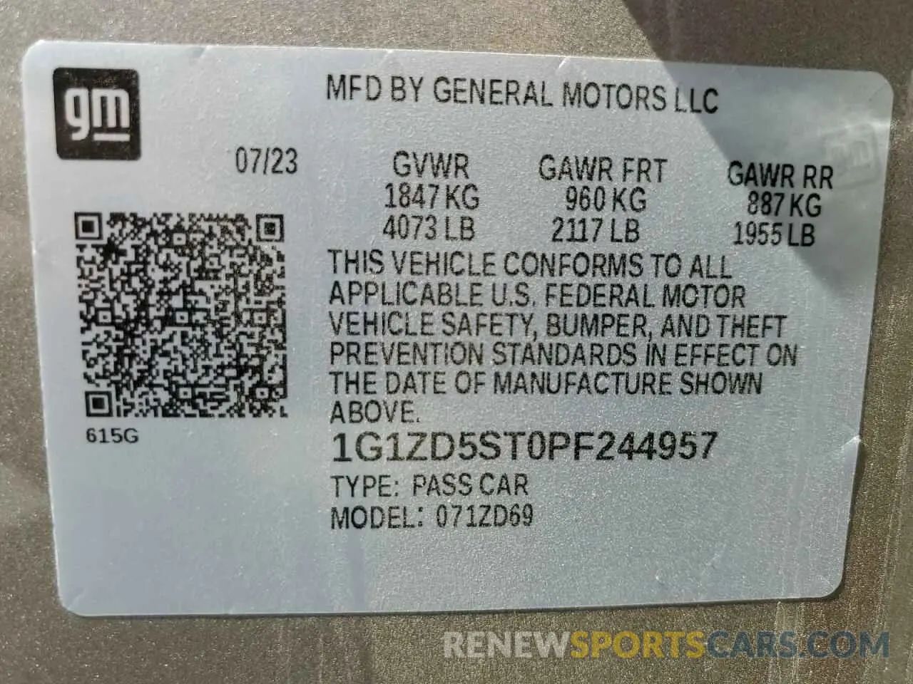 12 fotografías del automóvil dañado 1G1ZD5ST0PF244957 CHEVROLET MALIBU 2023