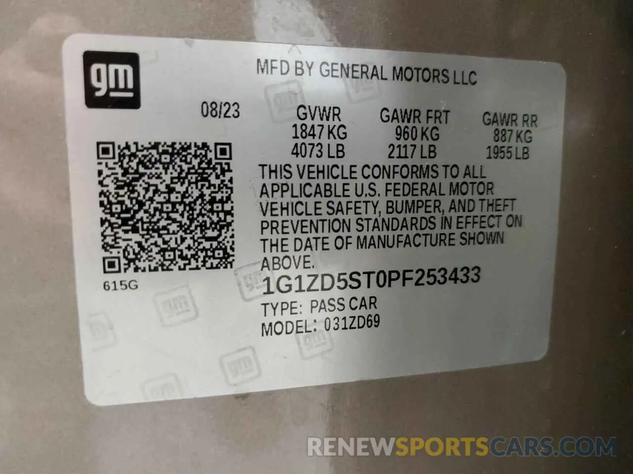 12 fotografías del automóvil dañado 1G1ZD5ST0PF253433 CHEVROLET MALIBU 2023