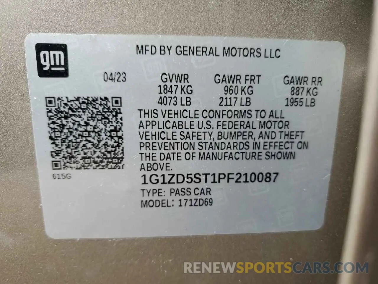 12 fotografías del automóvil dañado 1G1ZD5ST1PF210087 CHEVROLET MALIBU 2023
