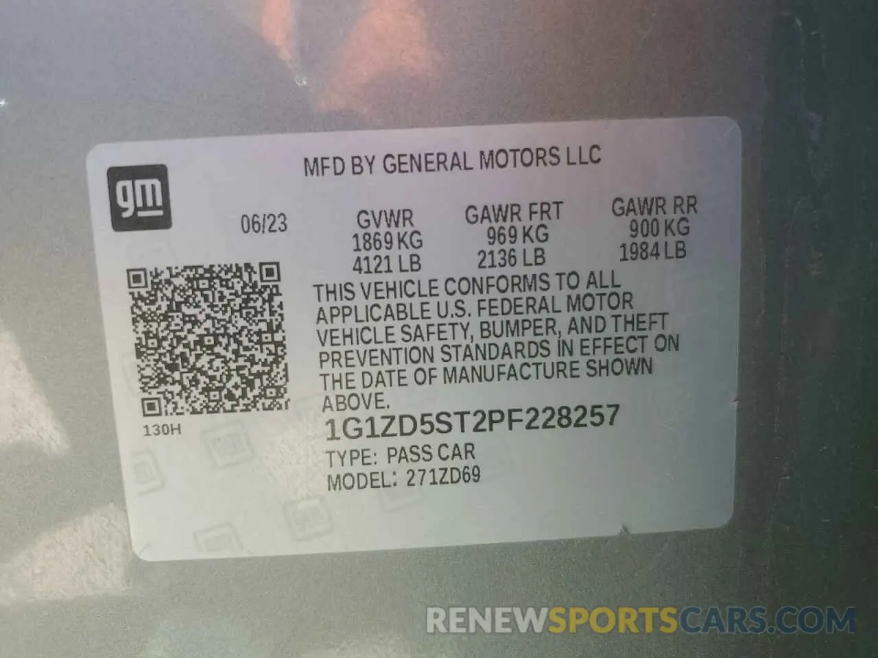 12 fotografías del automóvil dañado 1G1ZD5ST2PF228257 CHEVROLET MALIBU 2023