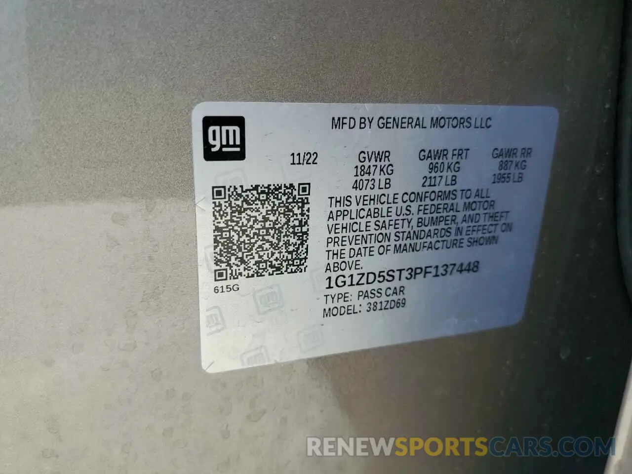 12 fotografías del automóvil dañado 1G1ZD5ST3PF137448 CHEVROLET MALIBU 2023