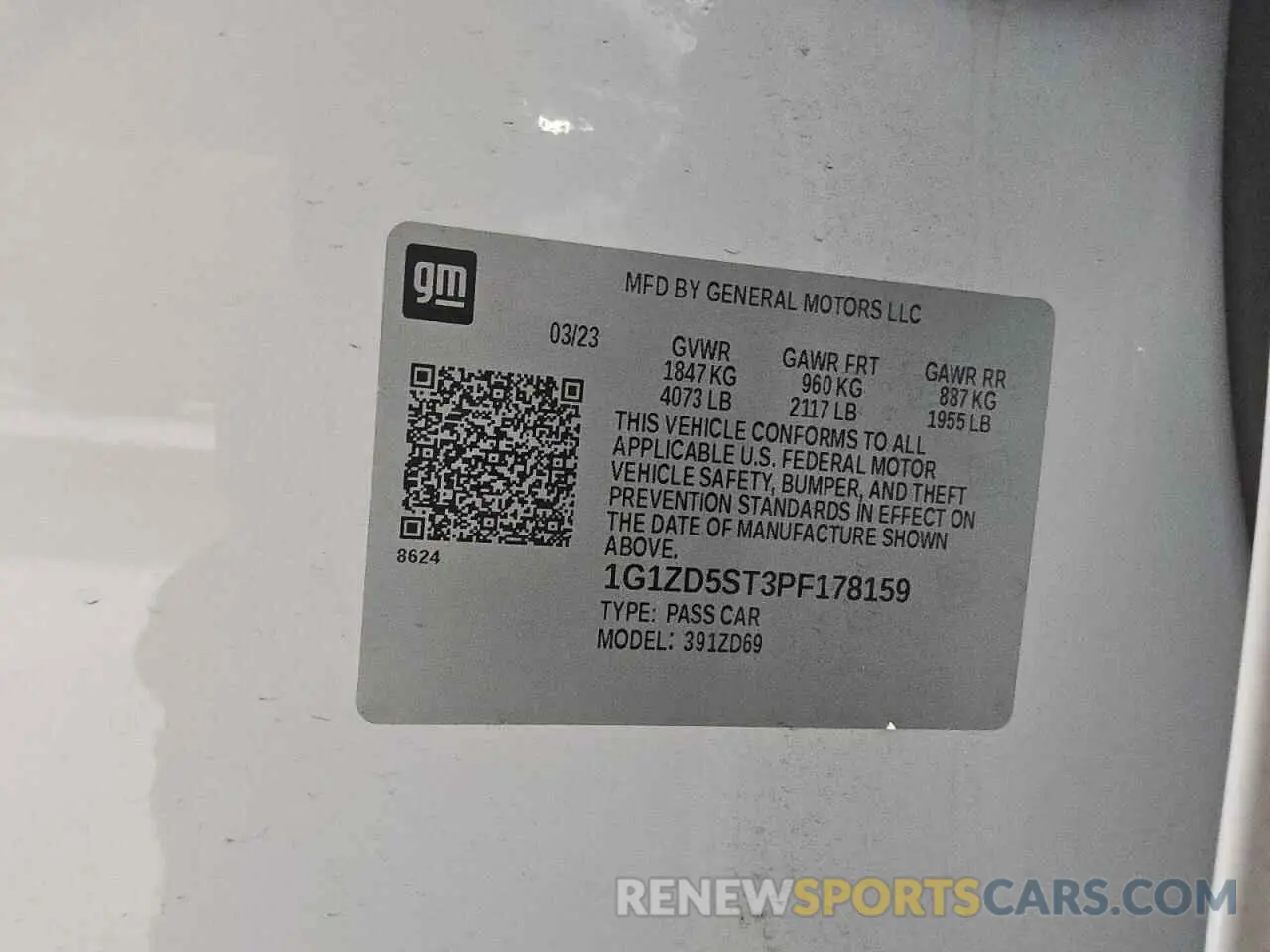 12 fotografías del automóvil dañado 1G1ZD5ST3PF178159 CHEVROLET MALIBU 2023