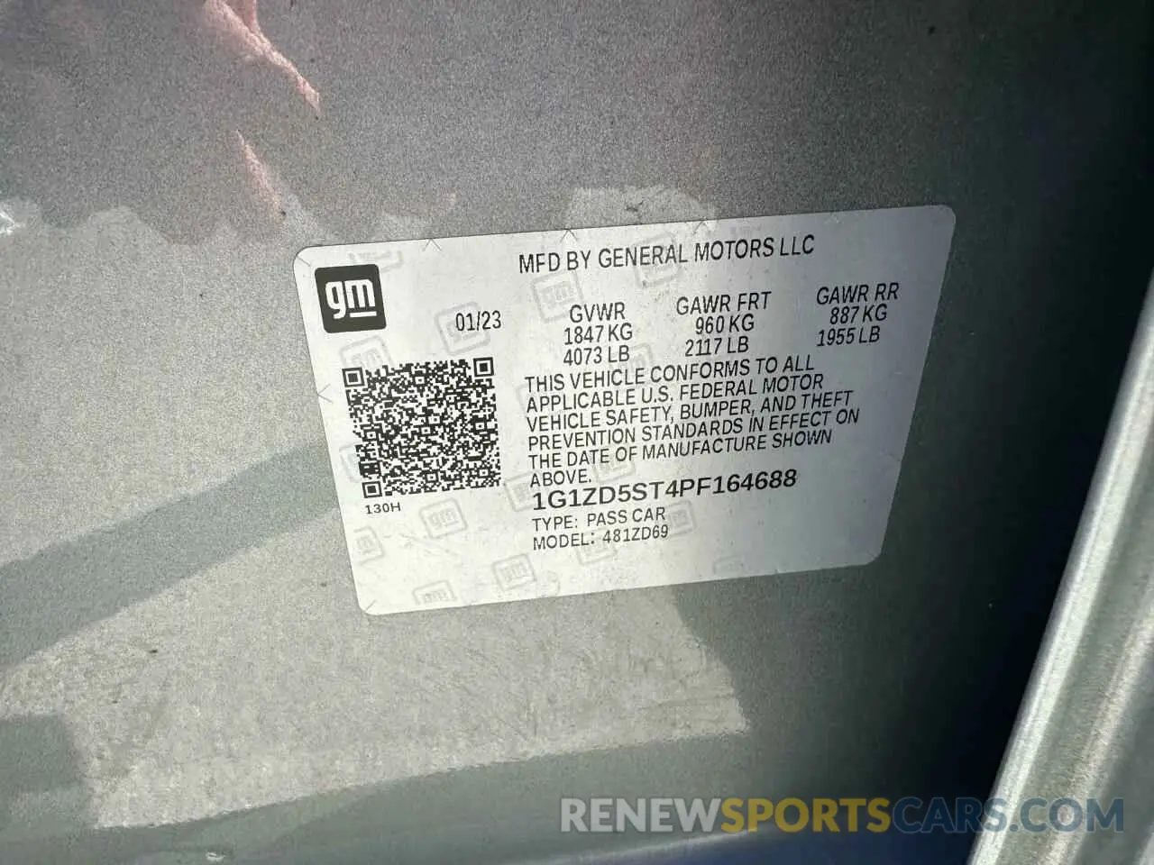 10 fotografías del automóvil dañado 1G1ZD5ST4PF164688 CHEVROLET MALIBU 2023