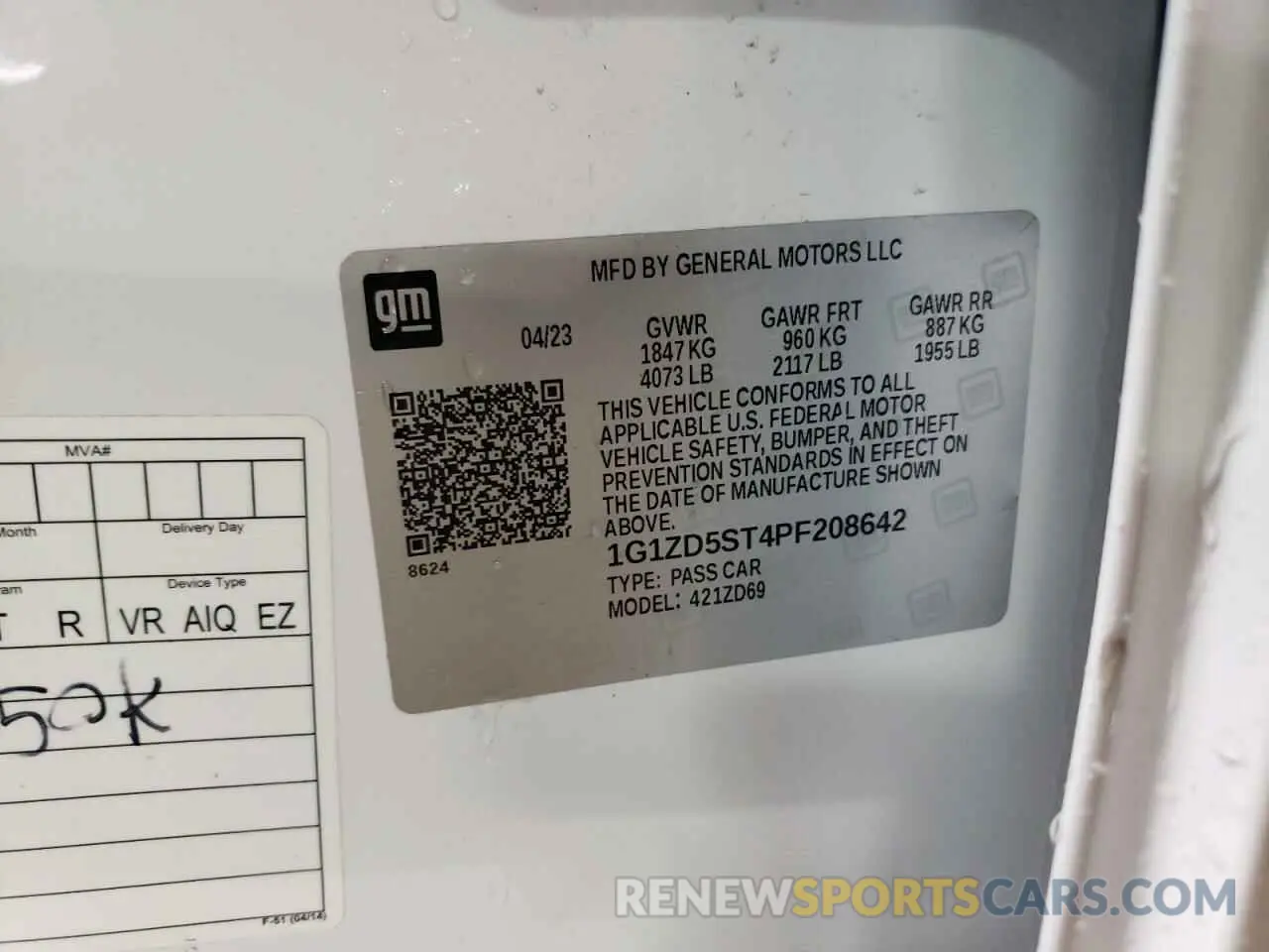 13 fotografías del automóvil dañado 1G1ZD5ST4PF208642 CHEVROLET MALIBU 2023