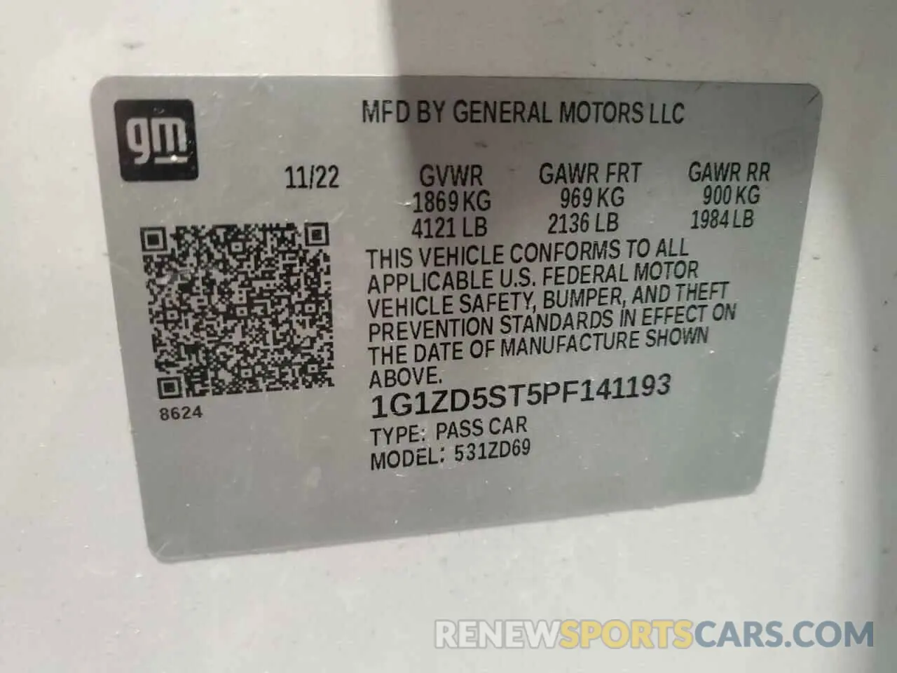 12 fotografías del automóvil dañado 1G1ZD5ST5PF141193 CHEVROLET MALIBU 2023