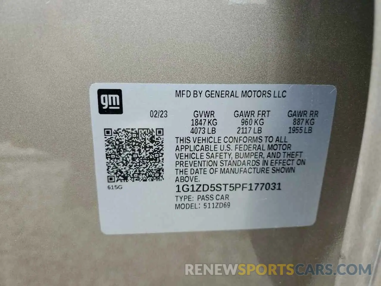12 fotografías del automóvil dañado 1G1ZD5ST5PF177031 CHEVROLET MALIBU 2023