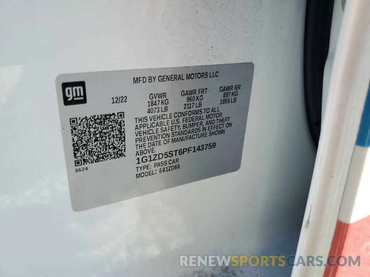 12 fotografías del automóvil dañado 1G1ZD5ST6PF143759 CHEVROLET MALIBU 2023