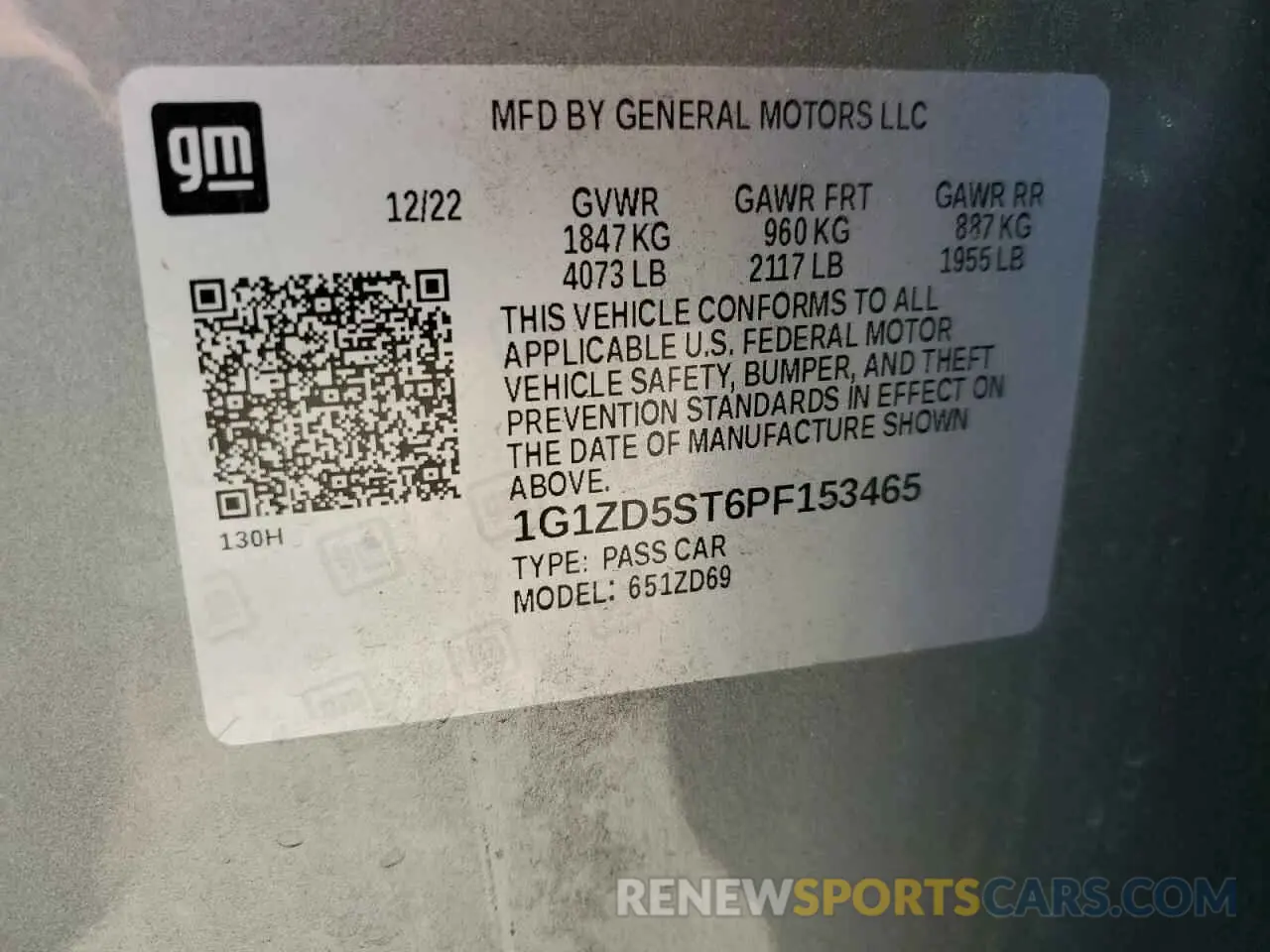 13 fotografías del automóvil dañado 1G1ZD5ST6PF153465 CHEVROLET MALIBU 2023