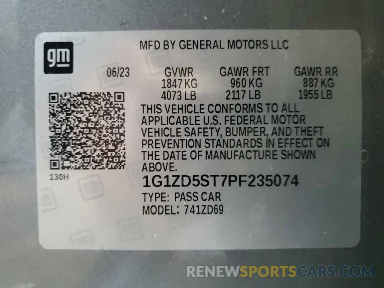 12 fotografías del automóvil dañado 1G1ZD5ST7PF235074 CHEVROLET MALIBU 2023