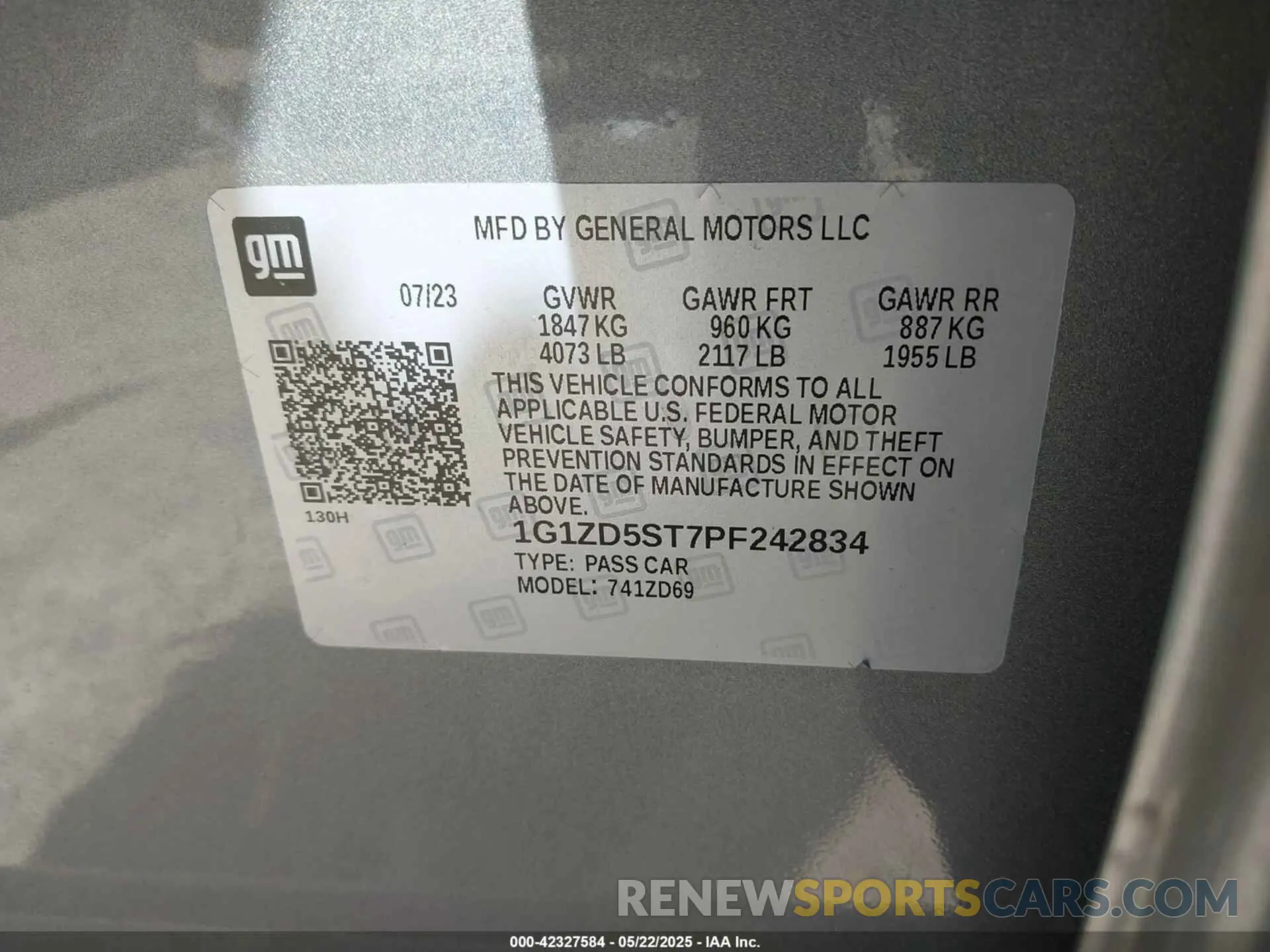 9 fotografías del automóvil dañado 1G1ZD5ST7PF242834 CHEVROLET MALIBU 2023