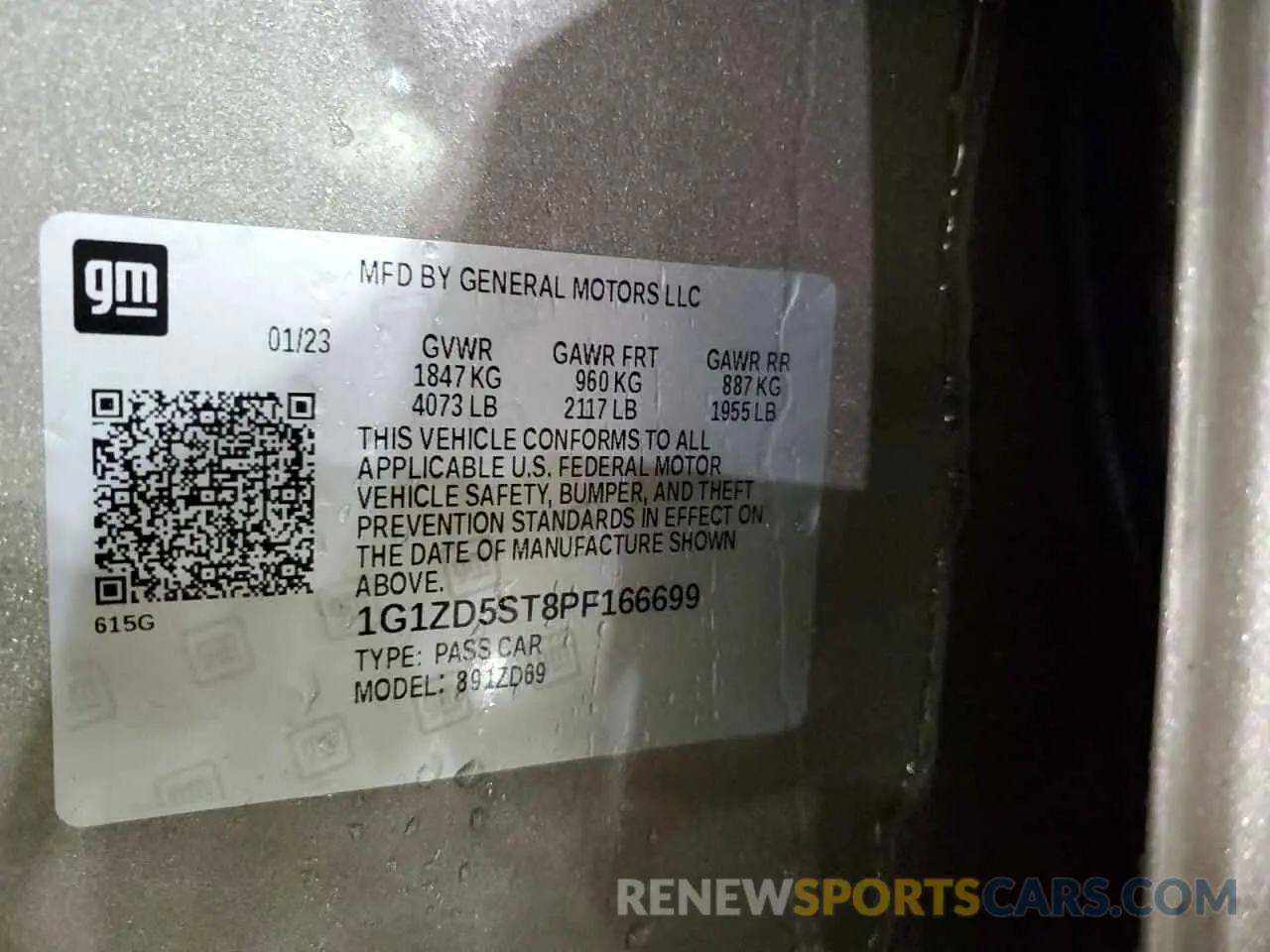 12 fotografías del automóvil dañado 1G1ZD5ST8PF166699 CHEVROLET MALIBU 2023