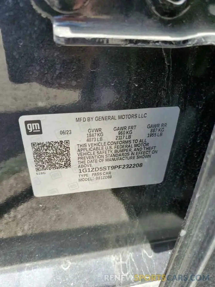 13 fotografías del automóvil dañado 1G1ZD5ST9PF232208 CHEVROLET MALIBU 2023