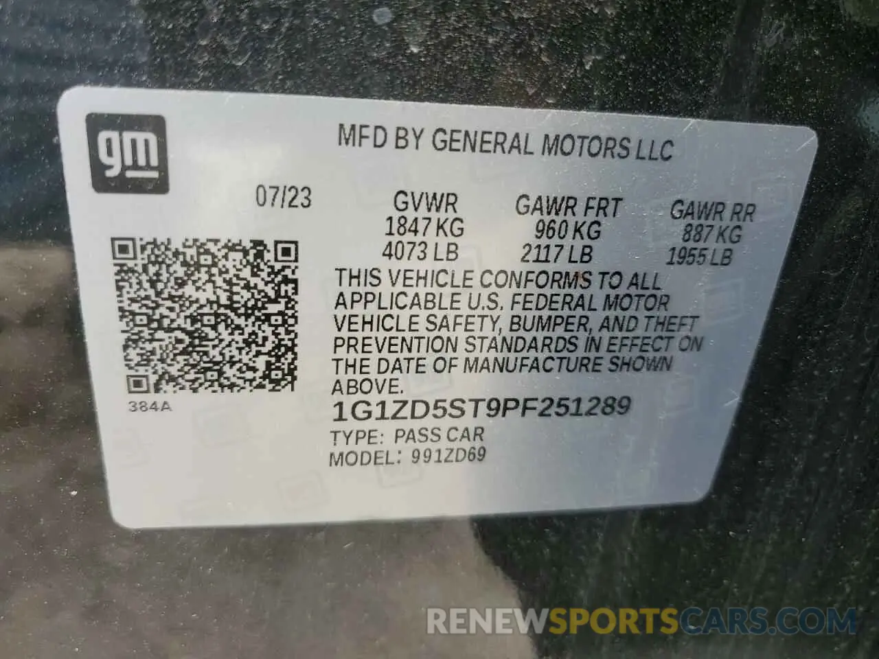 12 fotografías del automóvil dañado 1G1ZD5ST9PF251289 CHEVROLET MALIBU 2023