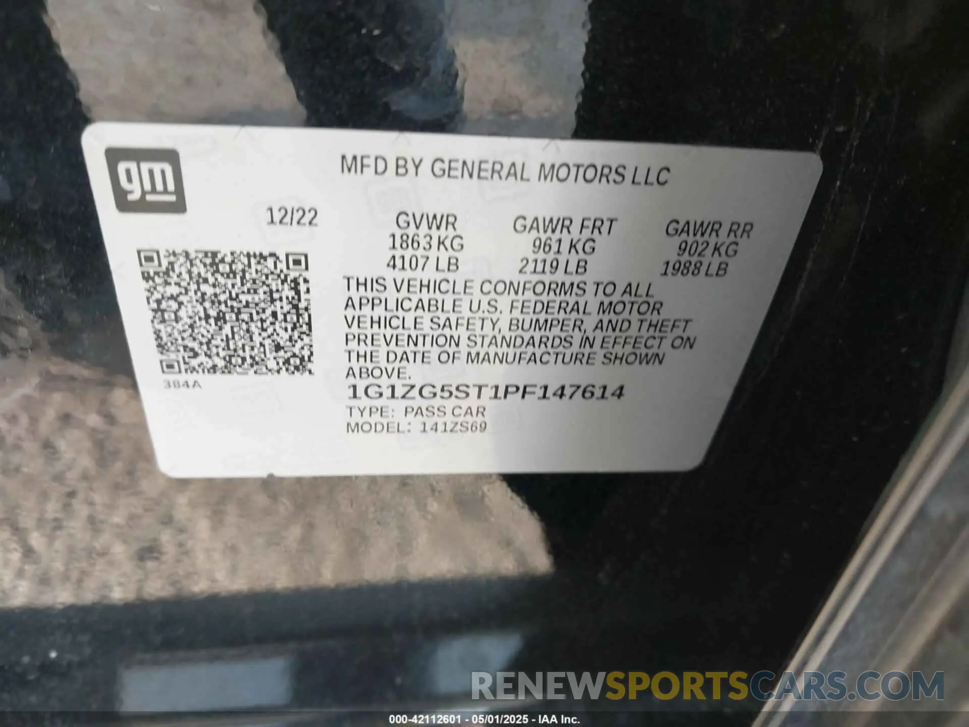 9 fotografías del automóvil dañado 1G1ZG5ST1PF147614 CHEVROLET MALIBU 2023