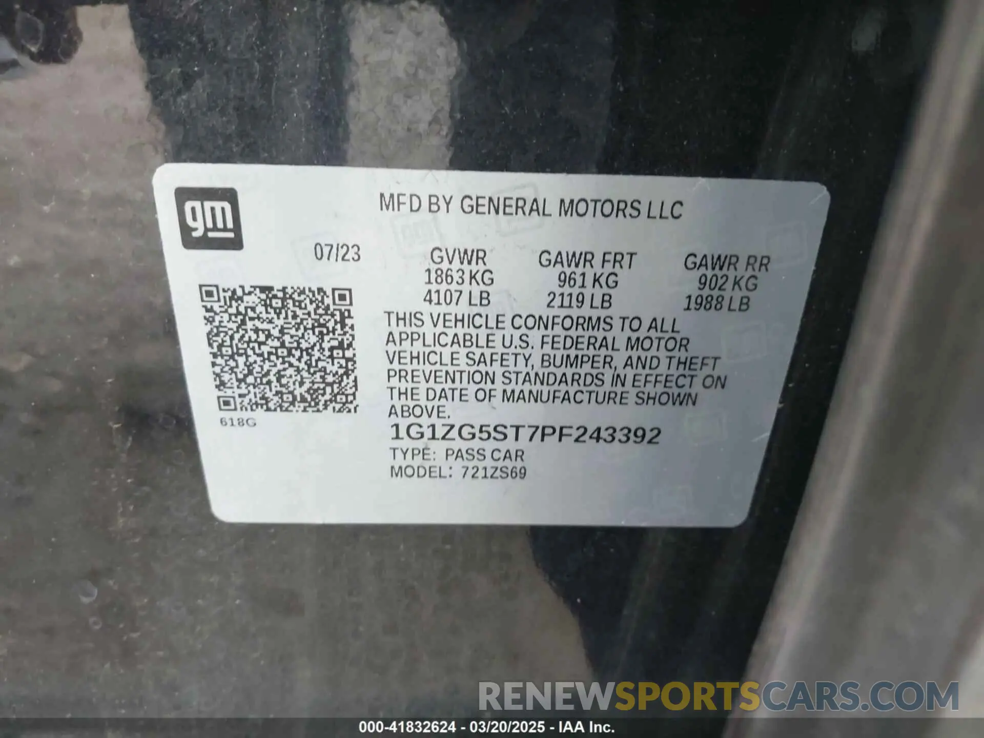 9 fotografías del automóvil dañado 1G1ZG5ST7PF243392 CHEVROLET MALIBU 2023
