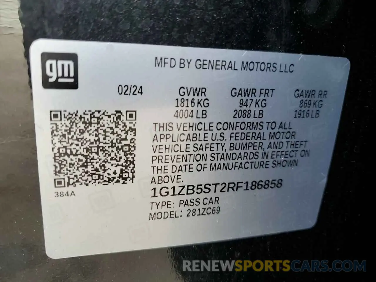 12 fotografías del automóvil dañado 1G1ZB5ST2RF186858 CHEVROLET MALIBU 2024