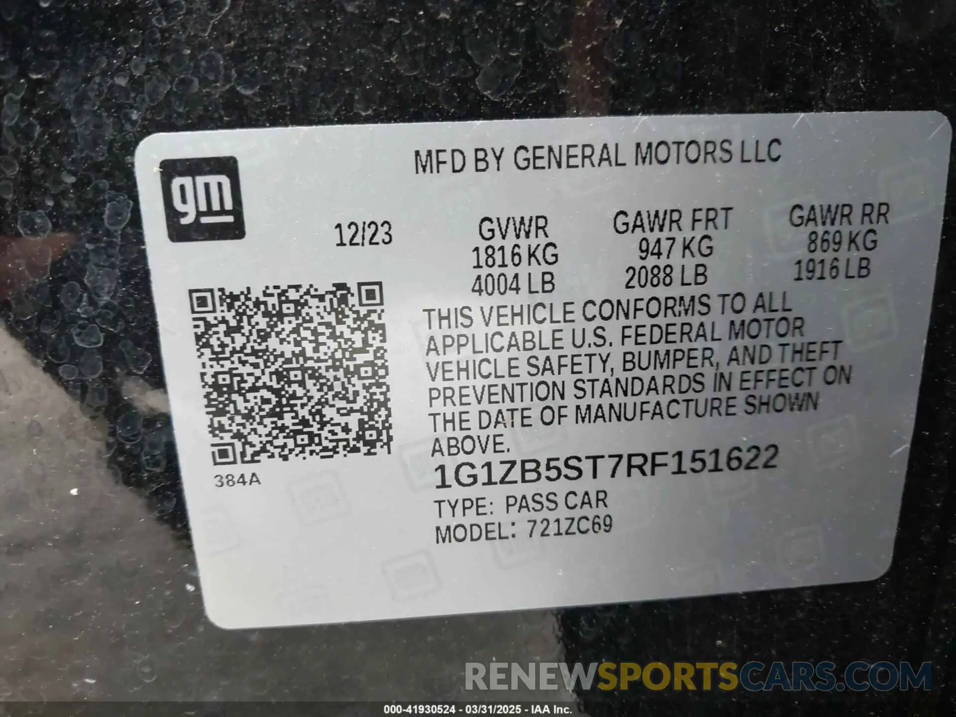 9 fotografías del automóvil dañado 1G1ZB5ST7RF151622 CHEVROLET MALIBU 2024