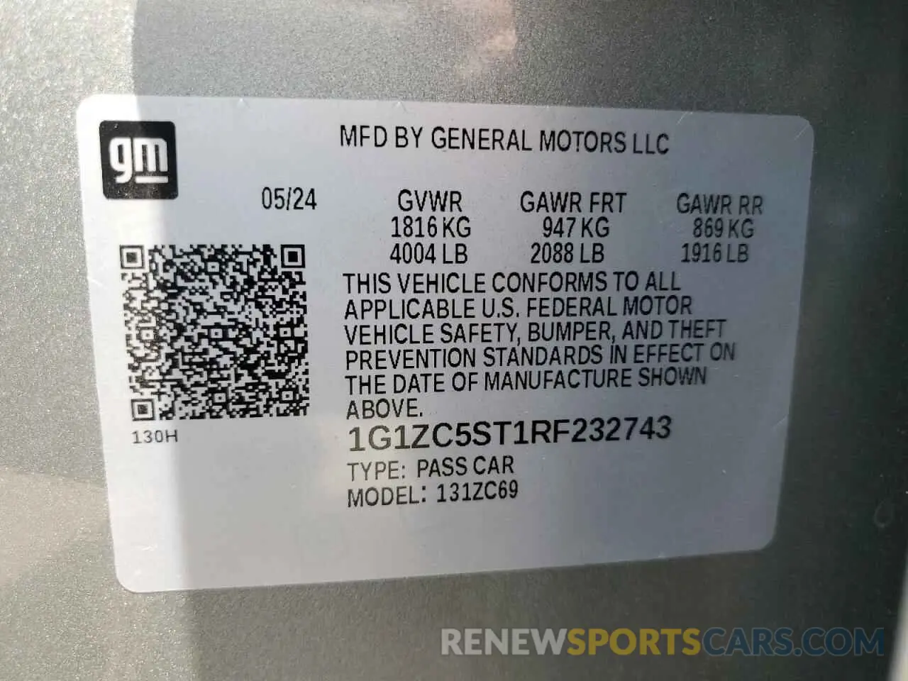 12 fotografías del automóvil dañado 1G1ZC5ST1RF232743 CHEVROLET MALIBU 2024