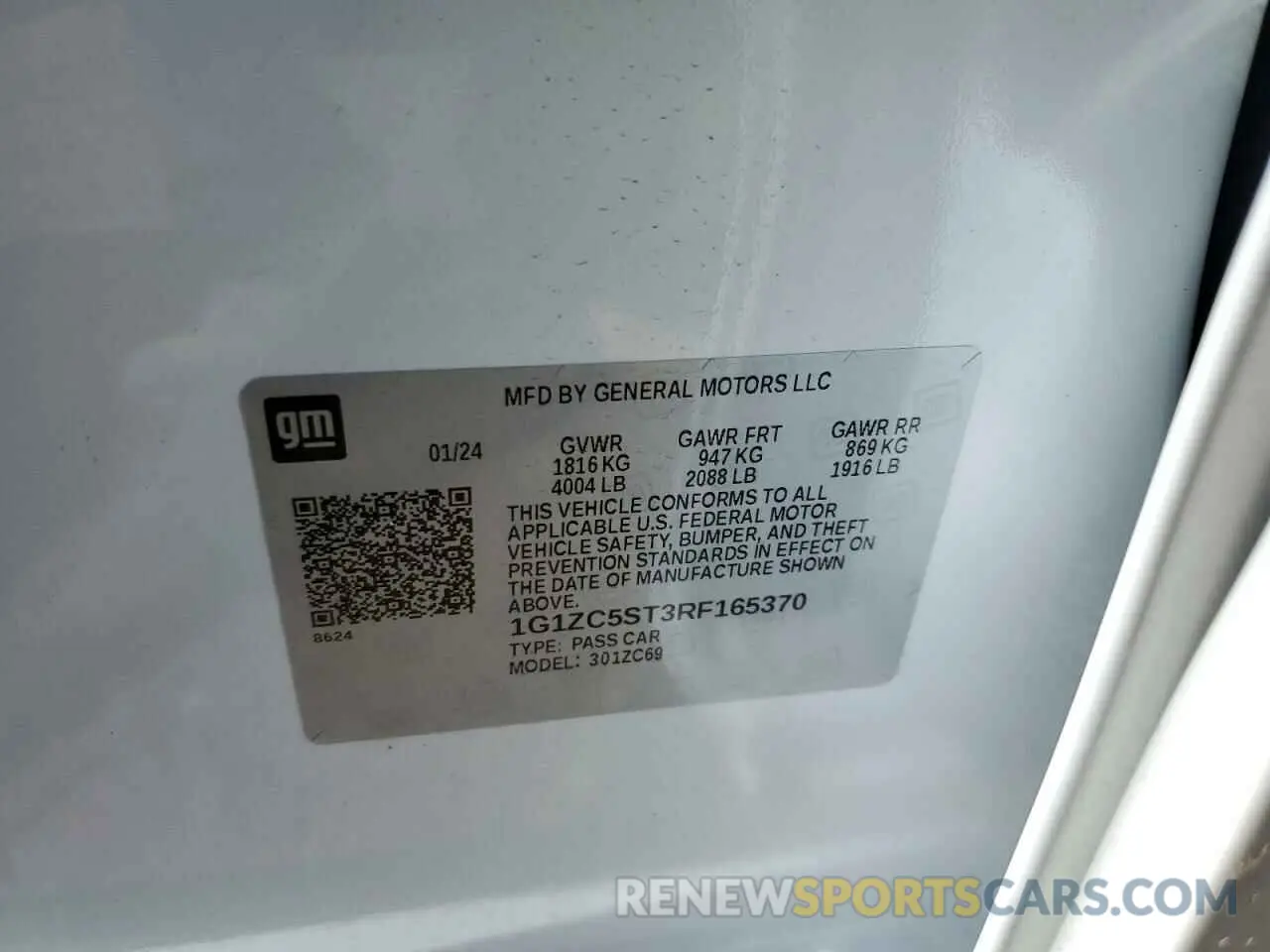 12 fotografías del automóvil dañado 1G1ZC5ST3RF165370 CHEVROLET MALIBU 2024
