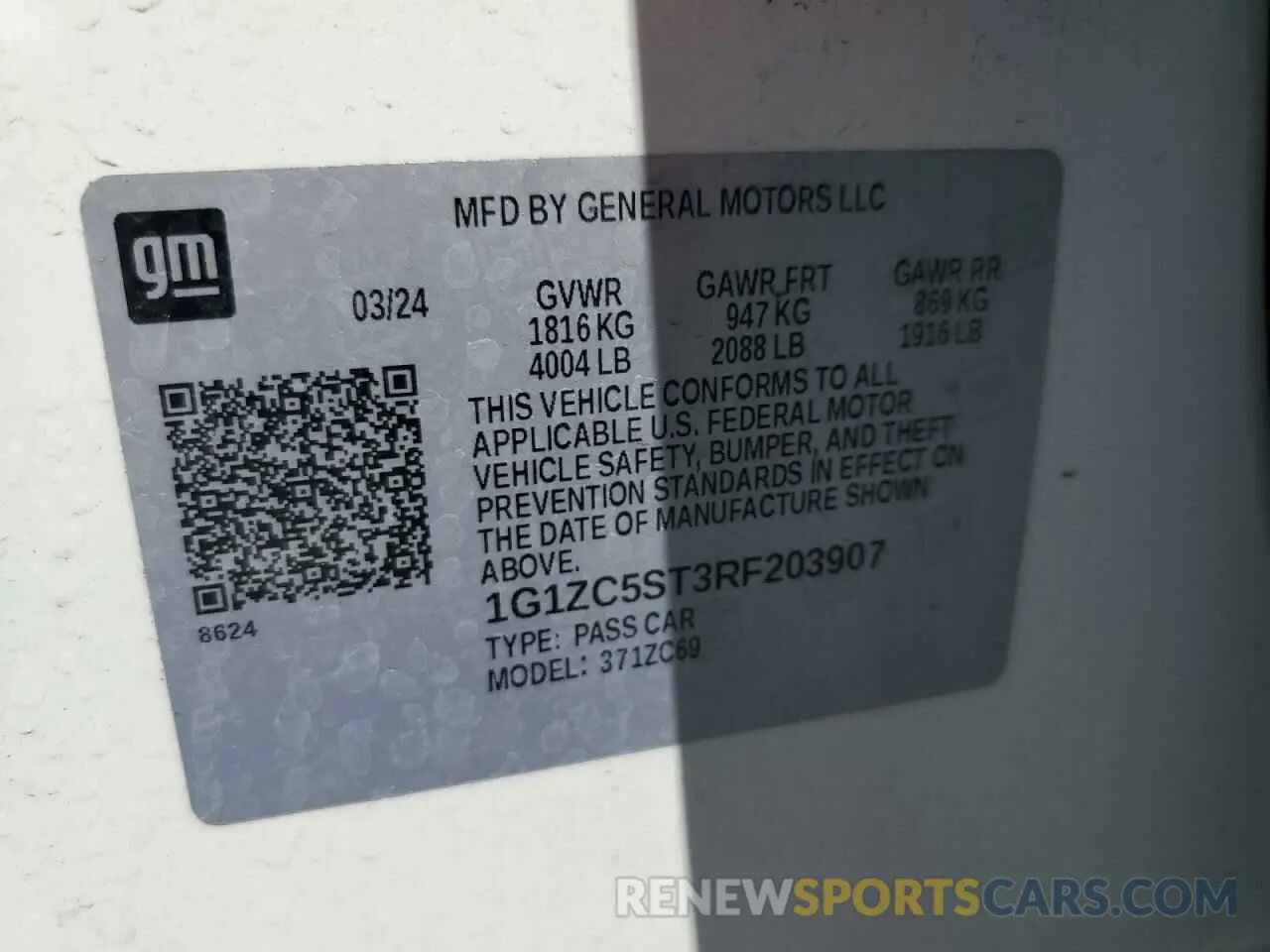 13 fotografías del automóvil dañado 1G1ZC5ST3RF203907 CHEVROLET MALIBU 2024