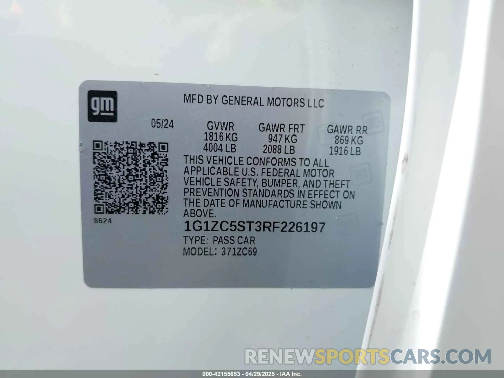 9 fotografías del automóvil dañado 1G1ZC5ST3RF226197 CHEVROLET MALIBU 2024