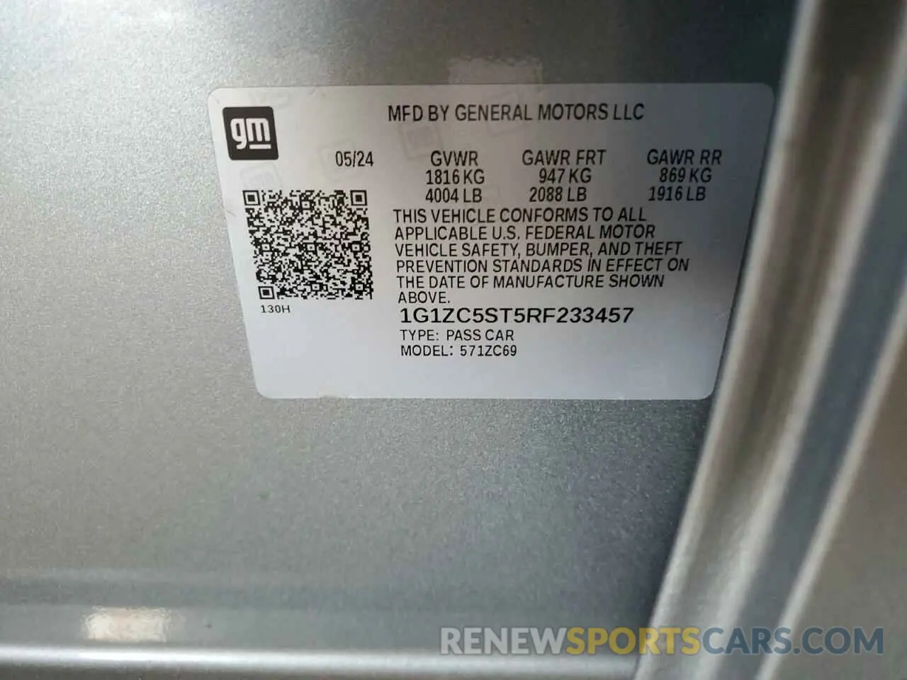 12 fotografías del automóvil dañado 1G1ZC5ST5RF233457 CHEVROLET MALIBU 2024